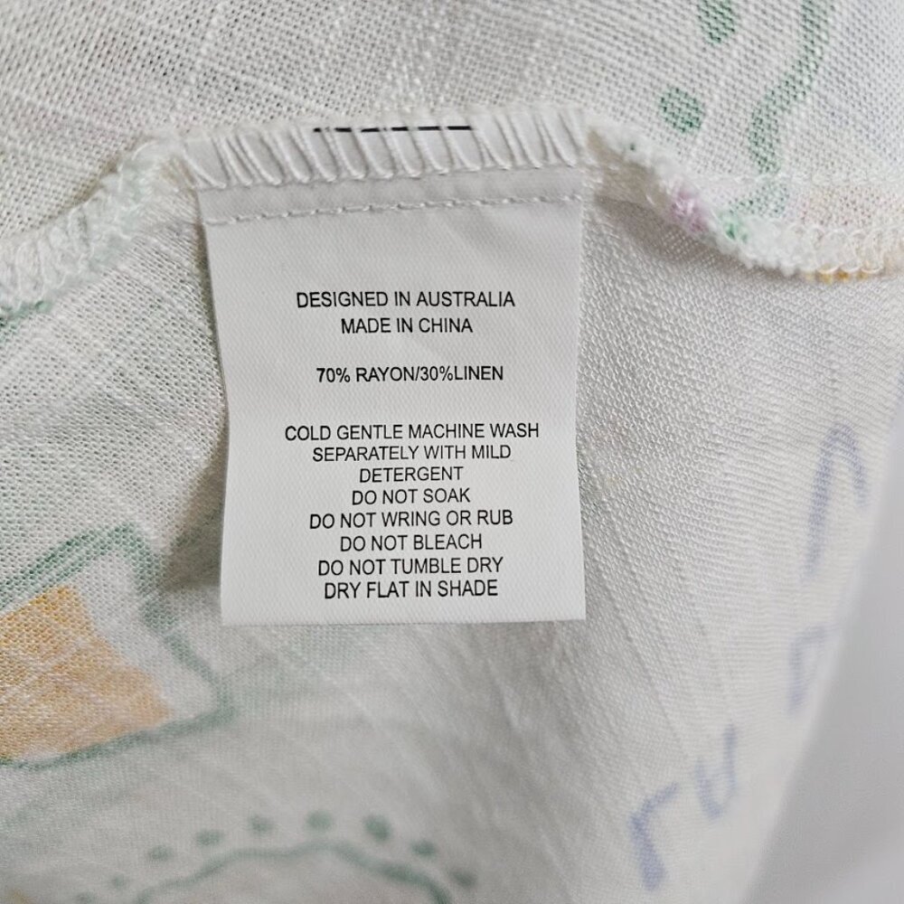 NWOT PAPER HEART ANTHROPOLOGIE Linen Maxi Skirt size XL LA DOLCE VITA Print Cute - Picture 4 of 8